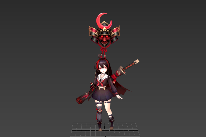 鬼武士小女孩_待机