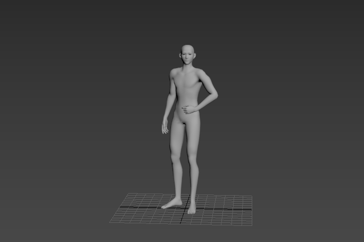 裸模成男_写实待机呼吸